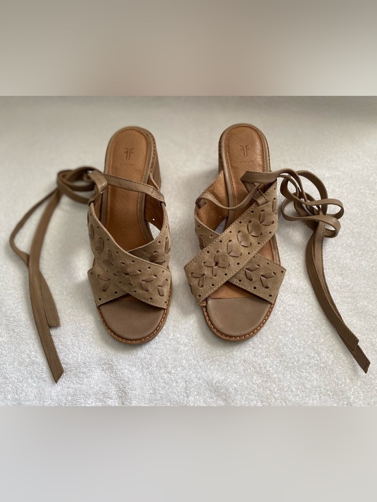 Frye Shoes - Frye Bianca Woven Perf Ankle Strap Sandals